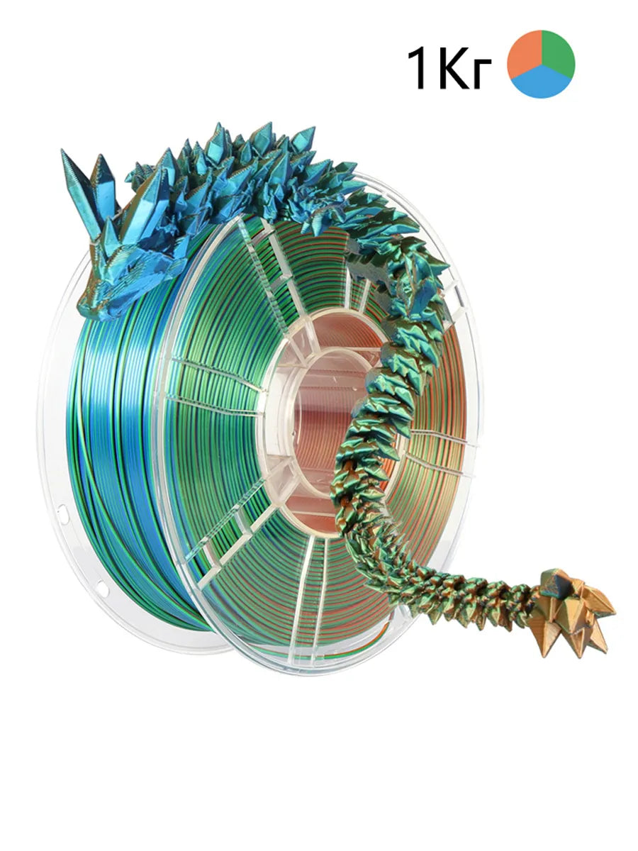 Nexaforge 3D Filament Tri-Color Silk PLA - Tri-Color 1.75mm 1kg