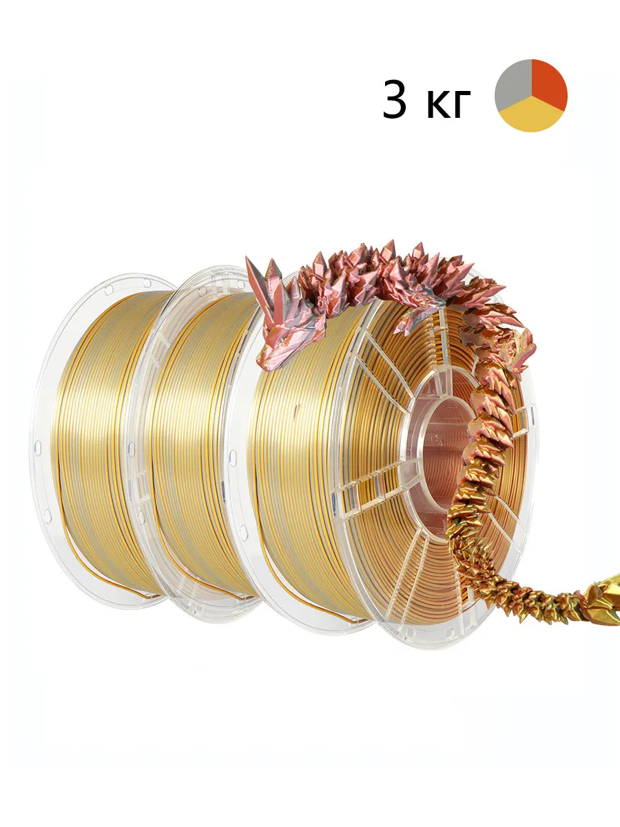 Nexaforge 3D Filament Tri-Color Silk PLA - Tri-Color 1.75mm 3kg
