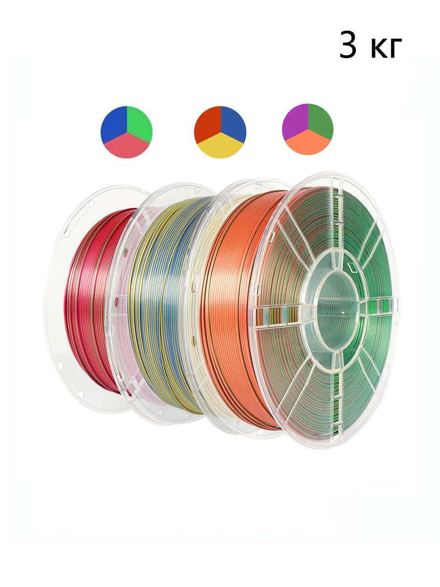 Nexaforge 3D Filament Tri-Color Silk PLA - Tri-Color 1.75mm 3kg