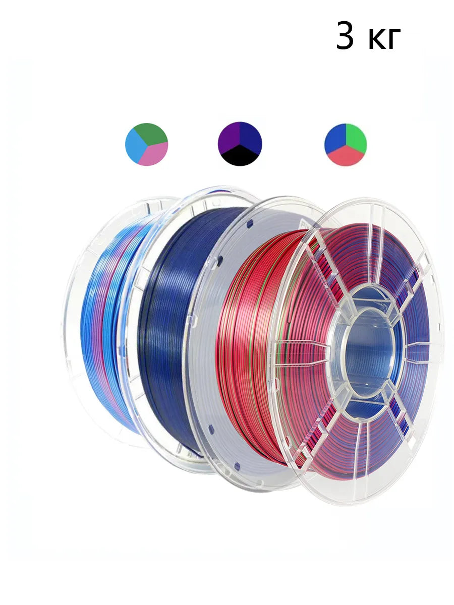 Nexaforge 3D Filament Tri-Color Silk PLA - Tri-Color 1.75mm 3kg
