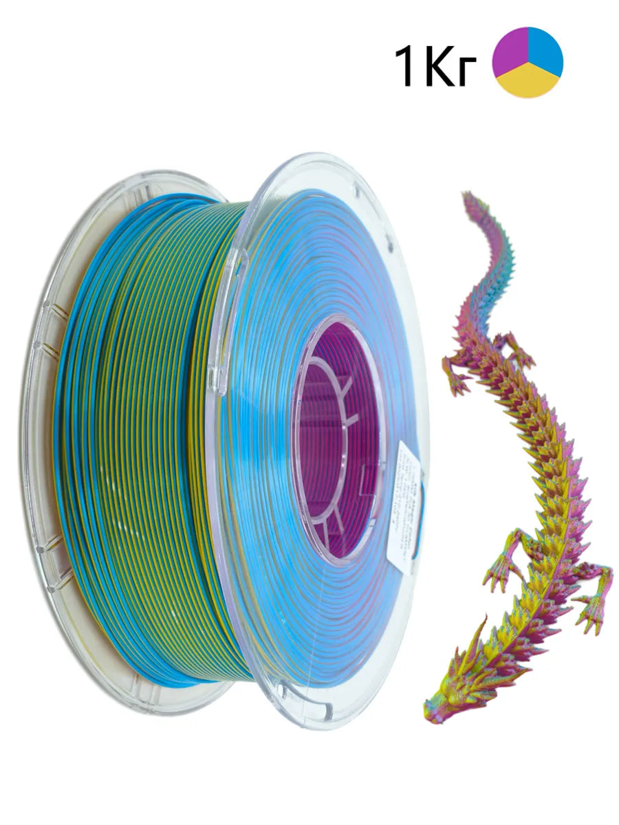 Nexaforge 3D Filament Tri-Color Silk PLA - Tri-Color 1.75mm 1kg