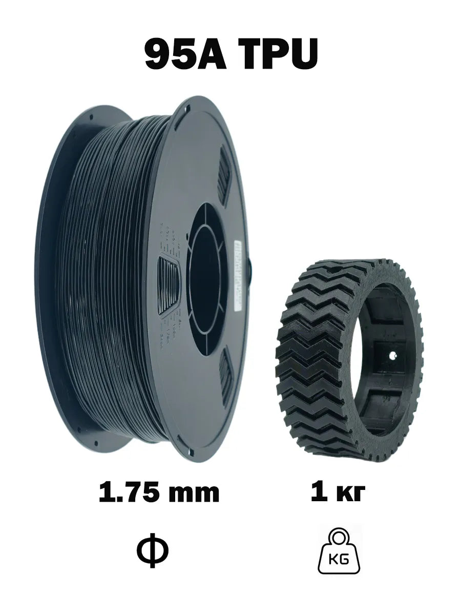 Nexaforge 3D Filament TPU 95A - Black 1.75mm 1kg