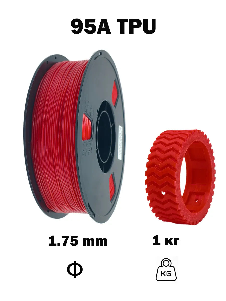 Nexaforge 3D Filament TPU 95A - Red 1.75mm 1kg
