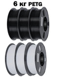 Nexaforge 3D Filament PETG - Black-White 1.75mm 6kg - Pre-Dried & Vacuum Sealed <=0.05% Moisture
