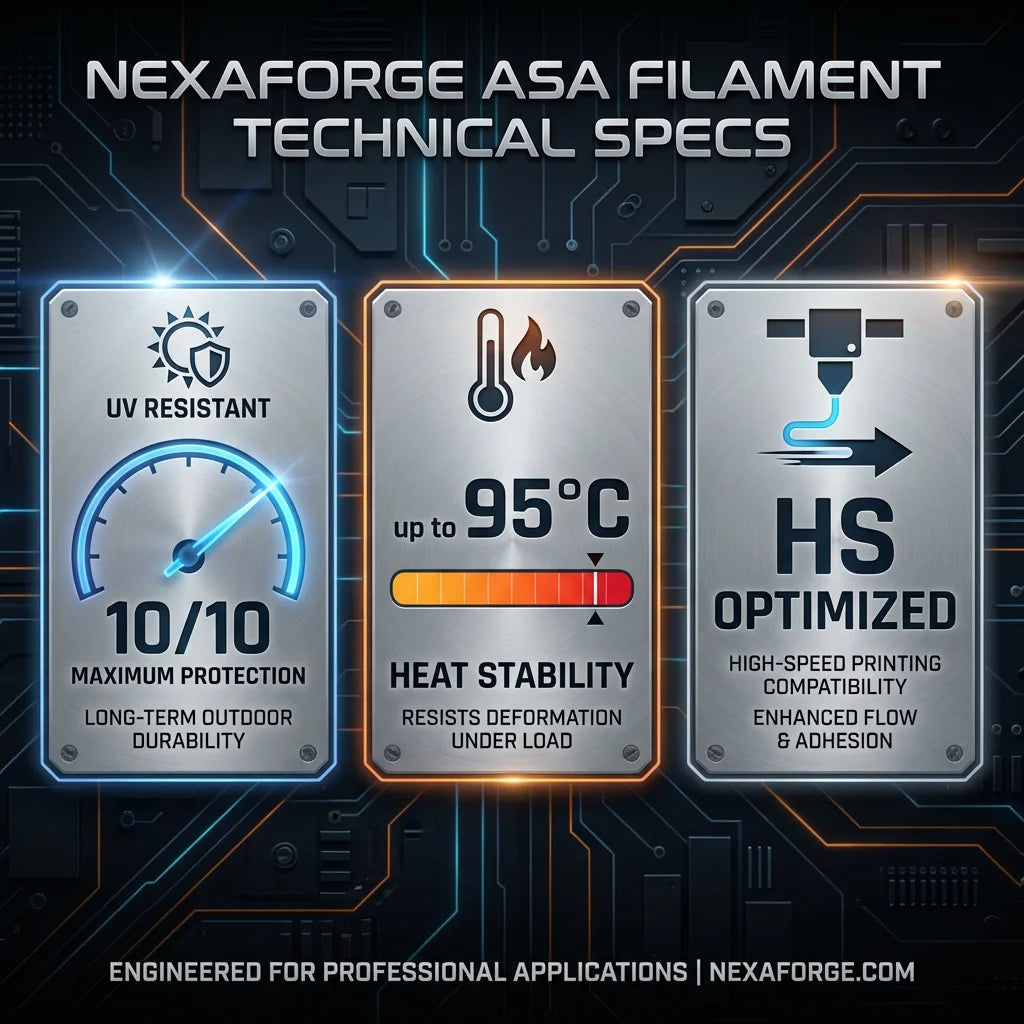 Nexaforge 3D Filament ASA - Matte Black 1.75mm 1kg